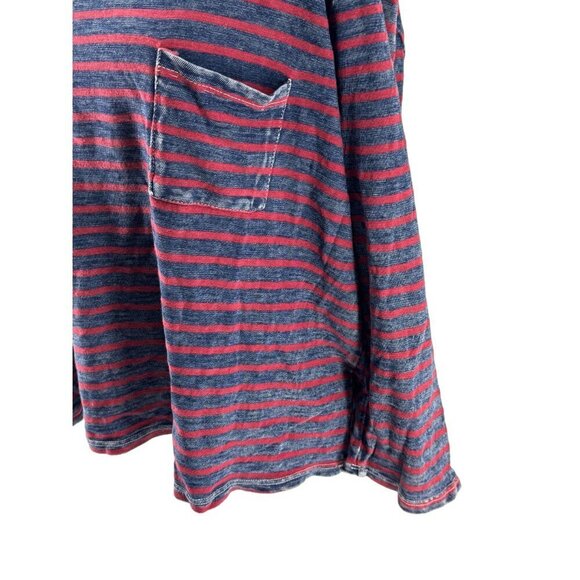 Michael Stars Navy w/ Red Stripes Faded Boxy L/S Top OS GUC Soft, Cozy, Classic - Picture 3 of 11